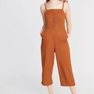 Old Navy Button Front Linen-Blend Cami Jumpsuit